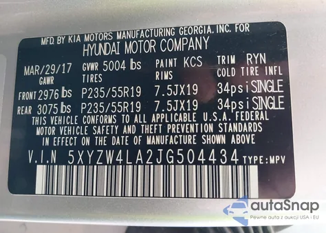 2018 Hyundai Santa Fe Sport 2.0T Ultimate из США, поврежденный, VIN 5XYZW4LA2JG504434